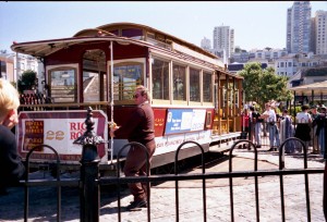 San Francisco - Keerpunt van de Cable Car bij Pier 39 02-09-1996